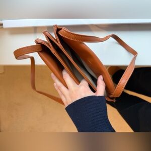 Elegant Brown Genuine Leather Crossbody Bag